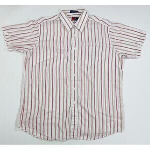 Vintage 80's Requirements Striped Button Down Shirt Short Sleeve Men's 16.5